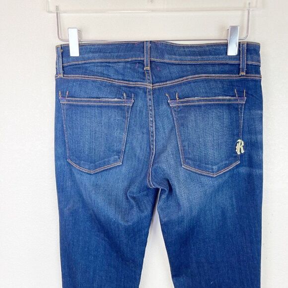 Rich & Skinny Dark Wash Cuffed Bootcut Tapered Denim Jeans Size 27 - Picture 6 of 10
